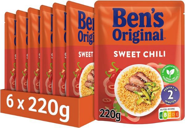 6er Pack Bens Original Express Reis Sweet Chilli, je 220g ab 8,24€ (statt 14€)