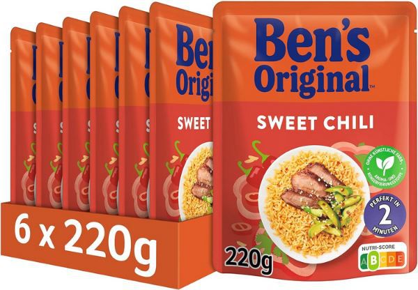 6er Pack Bens Original Express Reis Sweet Chilli, je 220g ab 8€ (statt 14€)