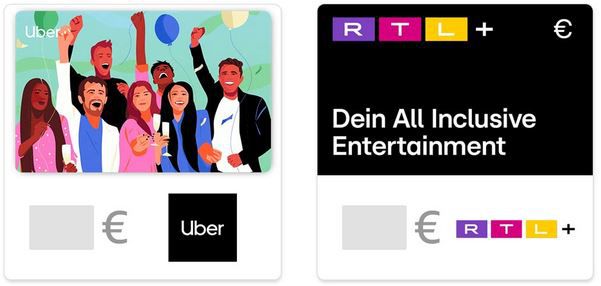 Amazon: 15% Rabatt auf digitale Geschenkkarten   Uber, Uber Eats, Readly, RTL+