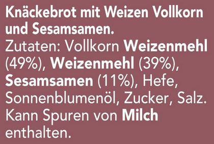 12er Pack Wasa Knäckebrot Sesam & Vollkorn, je 200g für 14,34€ (statt 19€)