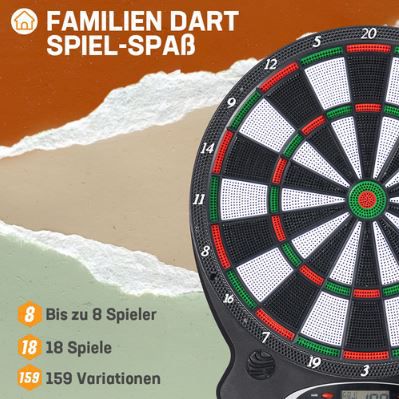 MUWO Bullseye elektronische Dartscheibe mit Zubehör für 23,94€ (statt 34€)