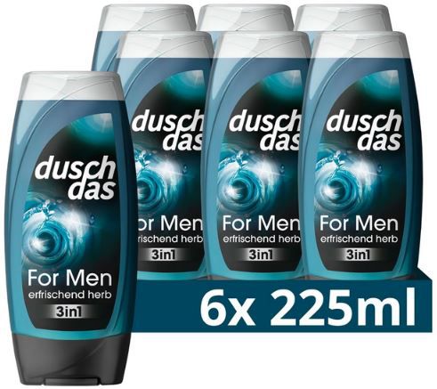 6er Pack Duschdas 3 in 1 Duschgel & Shampoo For Men ab 5,64€ (statt 9€)