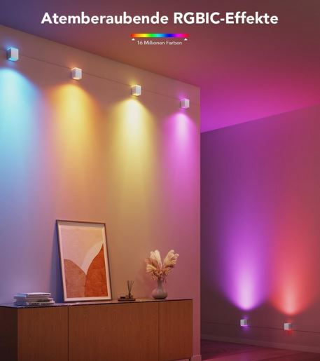 6er Pack Govee RGBIC LED Wandleuchten mit Lichteffekten für 71,99€ (statt 150€)