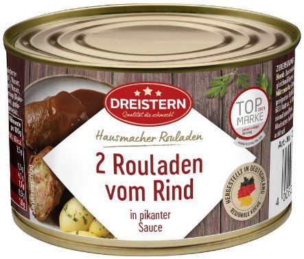 Dreistern 2 Hausmacher Rinderrouladen, 400g ab 4,40€ (statt 6€)