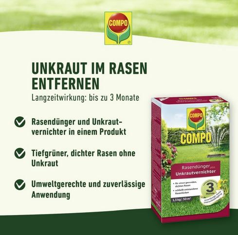 Compo Rasendünger & Unkrautvernichter, 12 kg für 400m² für 52,69€ (statt 70€)