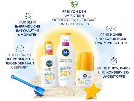 ☀️ Nivea SUN Babies & Kids Sensitiv Sonnenspray, LSF 50+ ab 7€ (statt 10€)