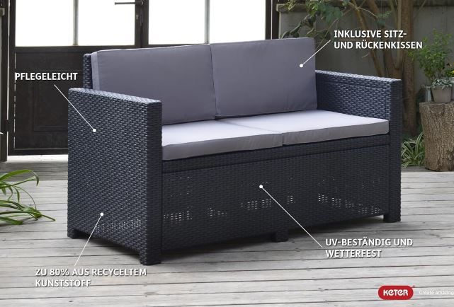 Allibert by Keter Victoria Lounge Sofa, 129 x 63 x 77cm für 118,96€ (statt 140€)