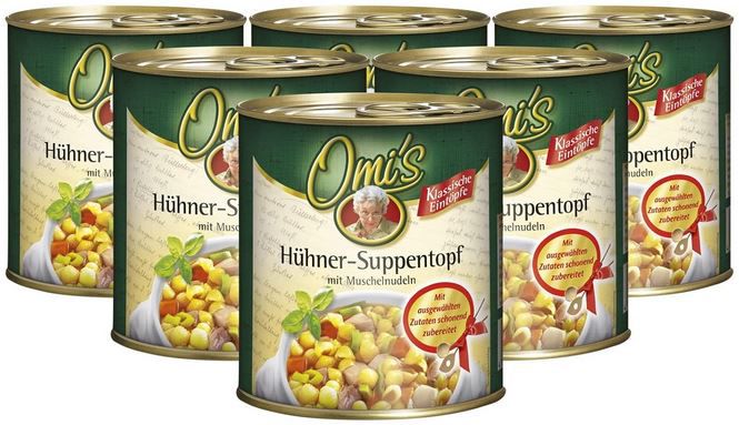 6 x 800g Buss Omi’s klassische Hühnersuppe mit Nudeln ab 11,49€ (statt 15€)