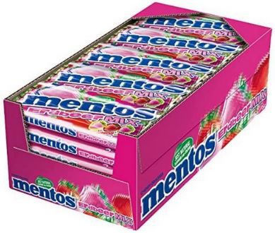 25 x 3 Rollen Mentos Dragees Erdbeere Mix ab 28,79€ (statt 40€)   Nur 0,38€ pro Rolle!