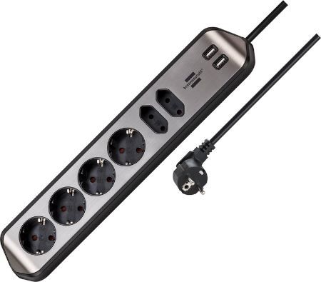 Brennenstuhl Estilo 6 Fach Ecksteckdosenleiste mit USB für 22,97€ (statt 30€)