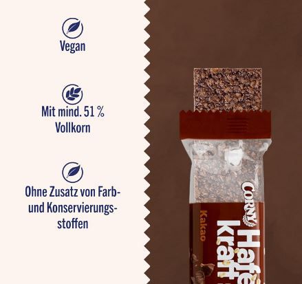 🍫 48er Pack Corny Haferkraft Kakao Riegel 35g ab 16,39€ (statt 23€)