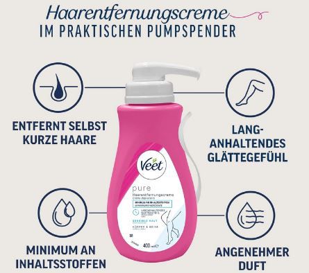 Veet Sensitive Pure Haarentfernungscreme, 400ml für 8,78€ (statt 14€)