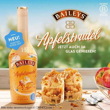 Baileys Original Irish Cream Likör Apfelstrudel, 17%, 500ml für 10,99€ (statt 15€)