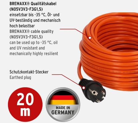 Brennenstuhl Bremaxx Außen Verlängerungskabel, 20m für 34,49€ (statt 41€)