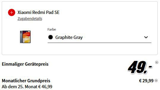 🔥 Eff. Gratis! Xiaomi 13T Pro + Redmi Pad SE für 49€ + Vodafone Flat 40GB für 29,99€ mtl