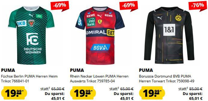 SportSpar Puma Fanartikel Weeks ab 3,99€   z.B. Borussia Winterjacke ab 39,99€