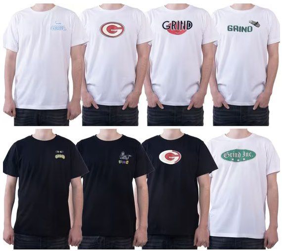 5x Grind Inc. Baumwoll T Shirts mit versch. Motiven für 29,47€ (statt 130€)