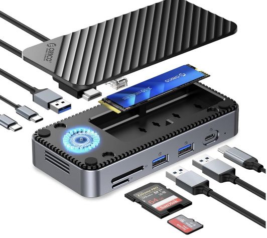 ORICO 10in1 USB C Dockingstation mit USB 3.2 & SSD Adapter für 69,29€ (statt 100€)