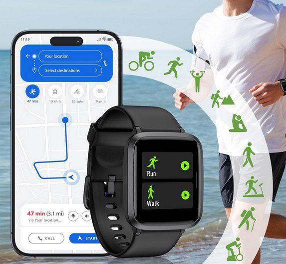 ID205U Smartwatch mit Herzfrequenzmesser für 11,99€ (statt 30€)