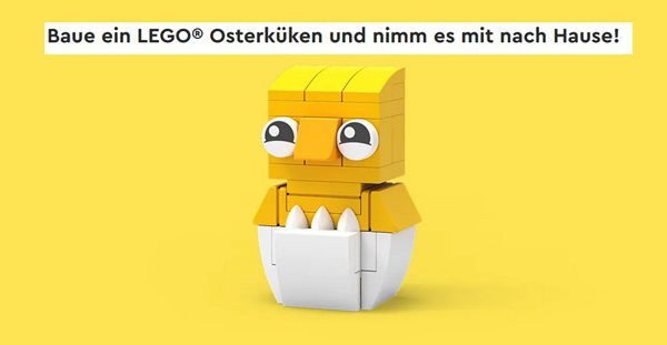 Gratis: LEGO® Osterküken bei Bauaktion im LEGO® Stores am 27. & 28.3.