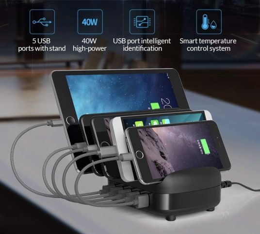 ORICO 40W USB Smart Ladestation mit 5 Ports für 19,79€ (statt 33€)