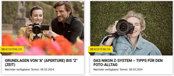 Neue Termine! Kostenlose Online Fotokurse von Nikon