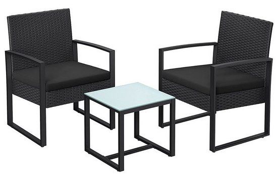 🏡 SONGMICS Gartenmöbel Set in Rattanoptik 3 teilig für 66,99€ (statt 76€)
