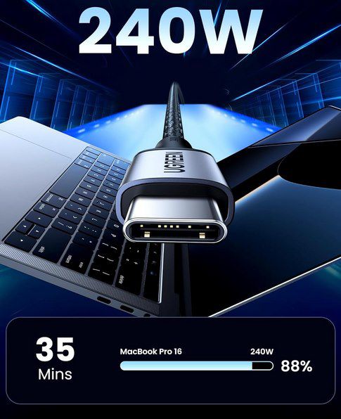 UGREEN 240W USB C auf USB C Kabel (2m) für 11,19€ (statt 16€)