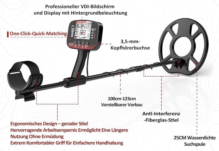 DR.ÖTEK MTXE Metalldetektor Set mit 6 Modi für 62,63€ (statt 90€)