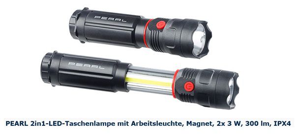 Pearl: 2in1 LED Taschenlampe gratis + 5,95€ VSK