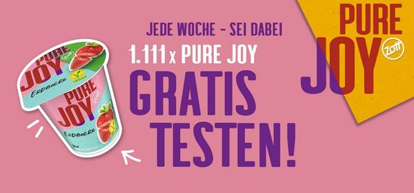 Wieder da! Zott Pure Joy Produkt gratis ausprobieren