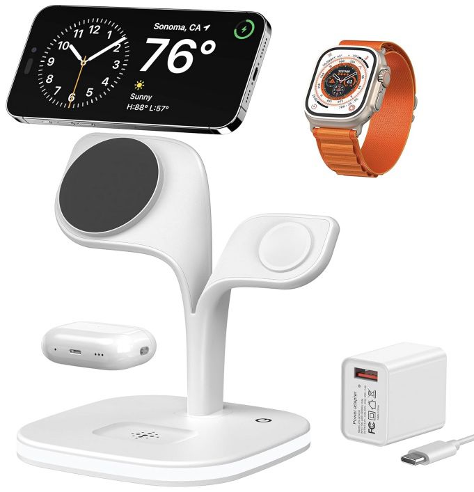 EXW Ladestation für iPhone, Apple Watch & Airpods inkl. Adapter für 11,99€ (statt 36€)