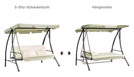 Outsunny Gartenschaukel mit Liegefunktion für 175,86€ (statt 197€)