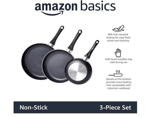 Amazon Basics 3 tlg. Bratpfannen Set für 24,99€ (statt 30€)