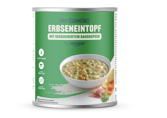 800g by Amazon Erbseneintopf mit geräuchertem Bauchspeck für 1,86€