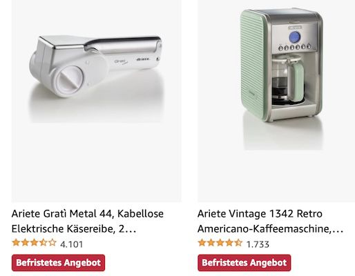 Amazon: Haushaltsgeräte von Ariete z.B. Pizzaofen für 79,99€ (statt 102€)
