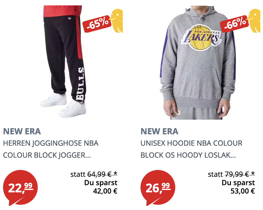 New Era Herren Jogginghosen & Hoodies ab 27,98€ (statt 44€)