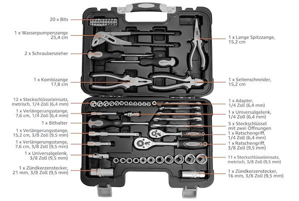 Amazon Basics 65 tlg. Werkzeug Set für 47,52€ (statt 57€)