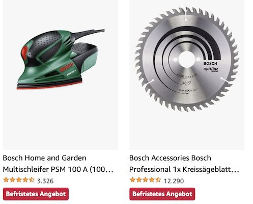⚒️ Amazon: Bosch Deals bis  50%   z.B. Handhobel mit 680W für 81,39€ (statt 95€)