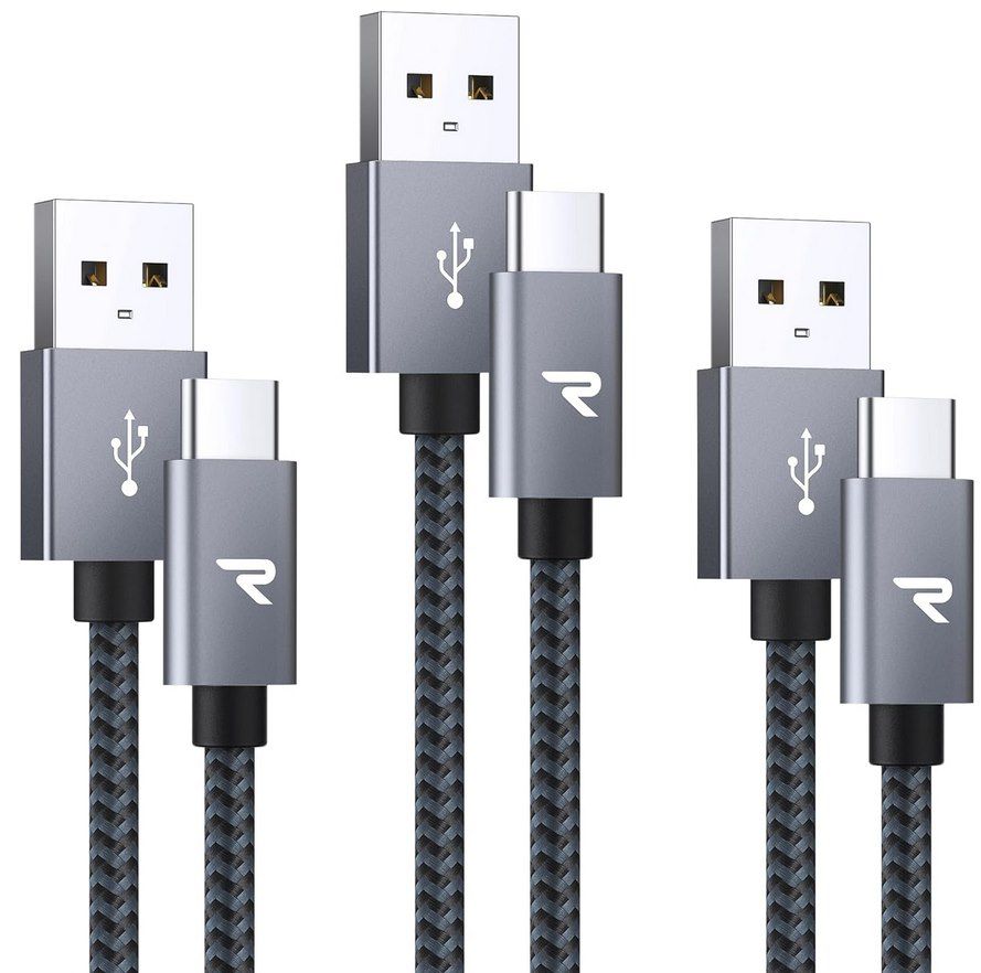 3x RAMPOW USB C auf USB A Ladekabel (1m +1m +2m) für 4€ (statt 11€)