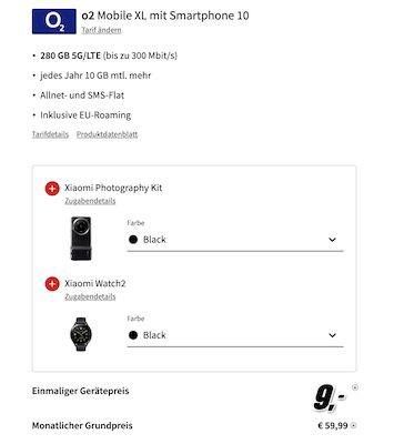 🤯🔥 Xiaomi 14 Ultra + Watch2 + Photography Kit inkl. o2 Allnet 280GB 5G für 59,99€ mtl.