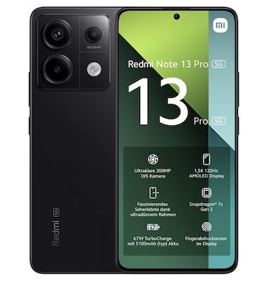 Xiaomi Redmi Note 13 Pro 5G mit 8/256GB für 204,29€ (statt 254€)