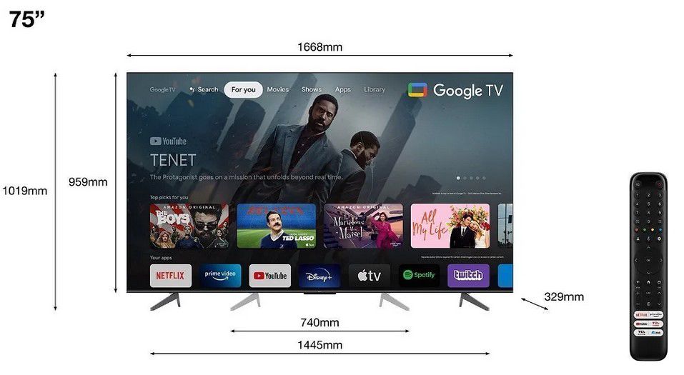 TCL C645 75Zoll UHD QLED smart TV für 838,90€ (statt 1.089€)