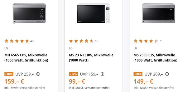 LG Haushalts Highlights   z.B. LG F4WR701Y Waschmaschine 488€ (statt 549€)