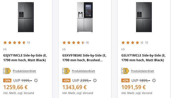 LG Haushalts Highlights   z.B. LG F4WR701Y Waschmaschine 488€ (statt 549€)