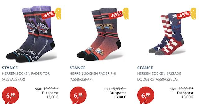🧦 Stance Motiv Socken je 6€ + VSK   z.B. Lebron James (statt 23€)