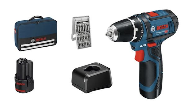 Bosch GSR 12V 15 Akku Bohrschrauber mit 2 Akkus + Tasche für 103€ (statt 129€)