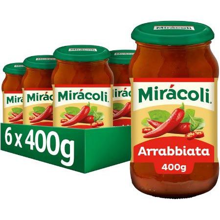 🍝 6er Pack Miracoli Pasta Sauce Arrabiata je 400g ab 12,37€ (statt 16€) – 2,06€ pro Glas