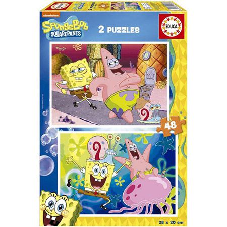 Educa Spongebob Schwammkopf, 2 x 48 Teile Puzzle für 6,59€ (statt 11€)