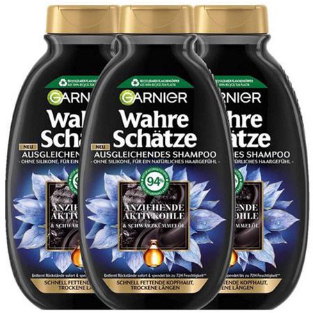 3er Pack Garnier Wahre Schätze Ausgleichendes Shampoo ab 5,67€ (statt 8€)